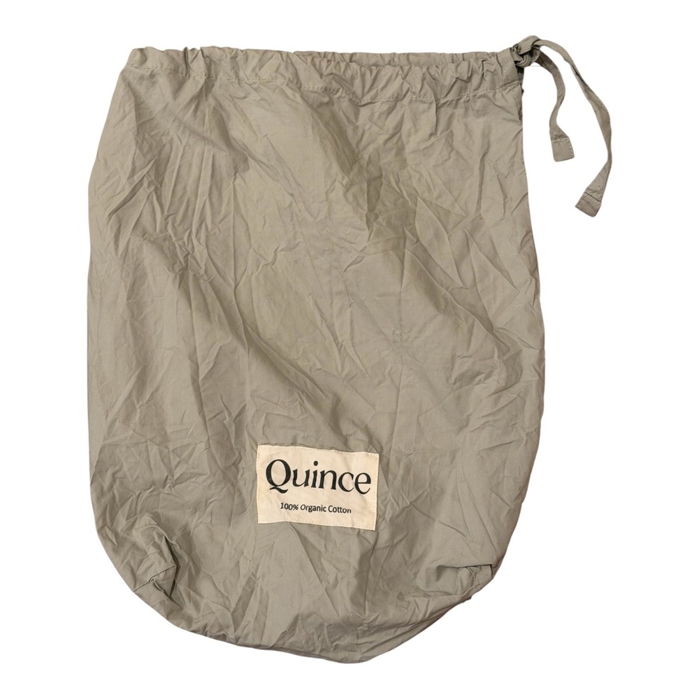 Quince Organic Cotton Drawstring Storage Dust Bag Sage Green Travel‎ O